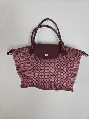 Longchamp Le Pliage Patterned Tote Bag in Burgundy